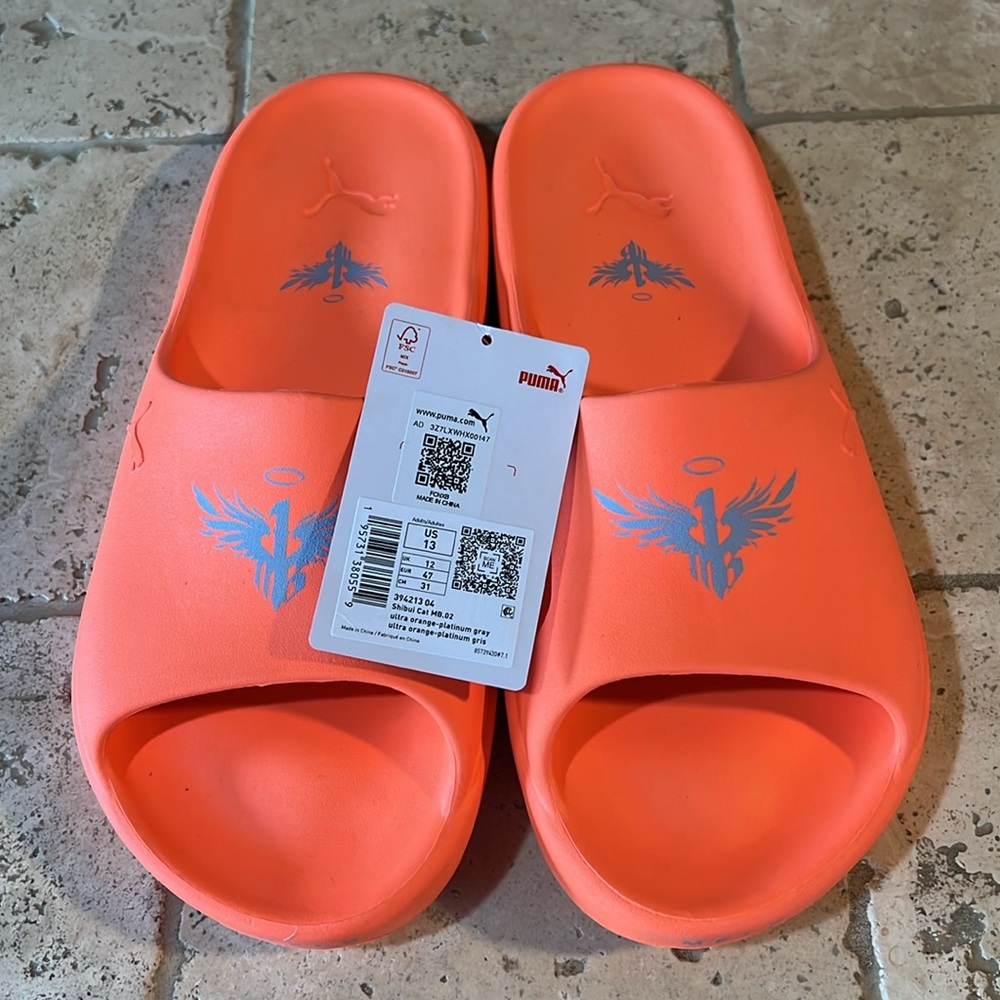 Puma Lamelo Ball MB2 Shibui Cat Slide Ultra Orange 394213 04 MB02 Size 13 Men - Picture 2 of 5